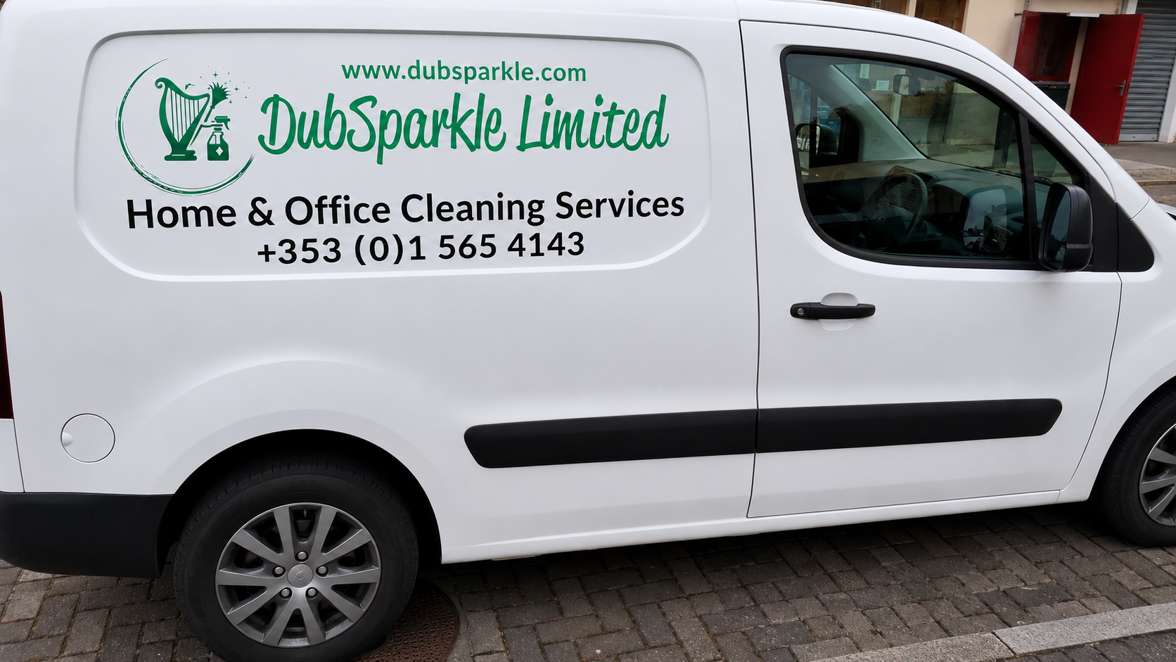 DubSparkle professional cleaning company van in Dublin